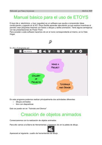 Manual básico para el uso de ETOYS Creación de objetos animados