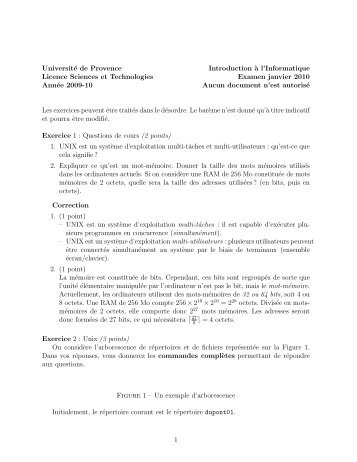 a l'Informatique Licence Sciences et Technologies Examen janvier ...