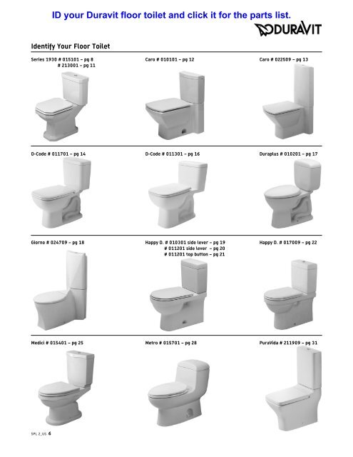 ID your Duravit floor toilet and click it for the parts list. - Happy Is  Clean