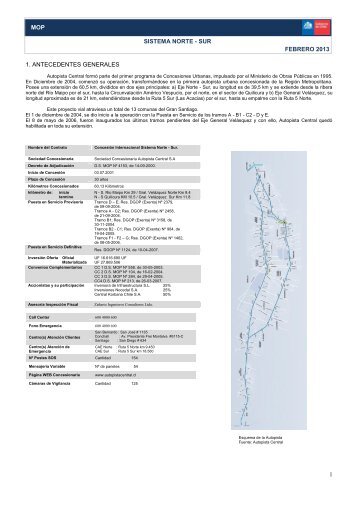 1 mop sistema norte - sur febrero 2013 1. antecedentes generales