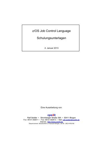 z/OS Job Control Language Schulungsunterlagen - cps4it