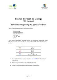 Teastas Eorpach na Gaeilge NUI Maynooth Information ... - teg