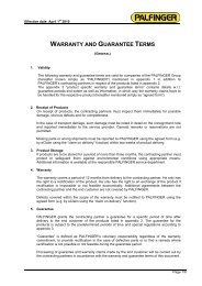 WARRANTY AND GUARANTEE TERMS - Palfinger