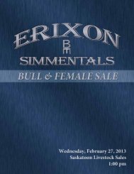 Erixon Simmentals Bull & Female Sale - Transcon Livestock