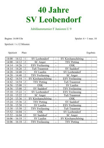 40 Jahre SV Leobendorf