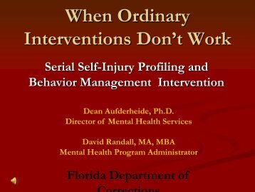 When Ordinary Interventions Don't Work - Florida Department of ...