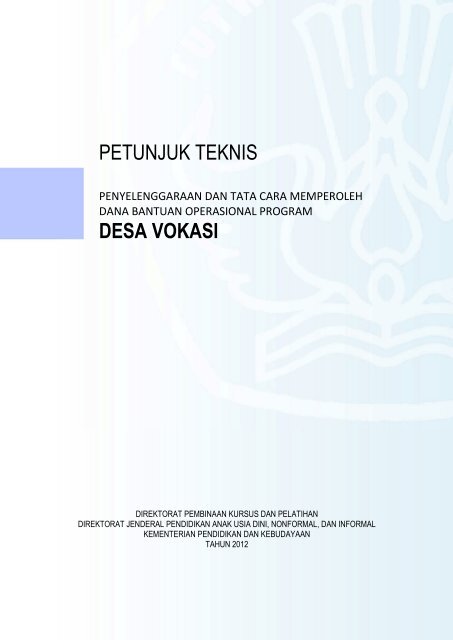 Petunjuk Teknis Desa Vokasi Tahun 2012