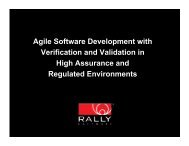 Agile Software Development with Verification and ... - Rally Software