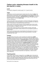 Carbon cycle: releasing dinosaur breath in the lab (teacher's notes)