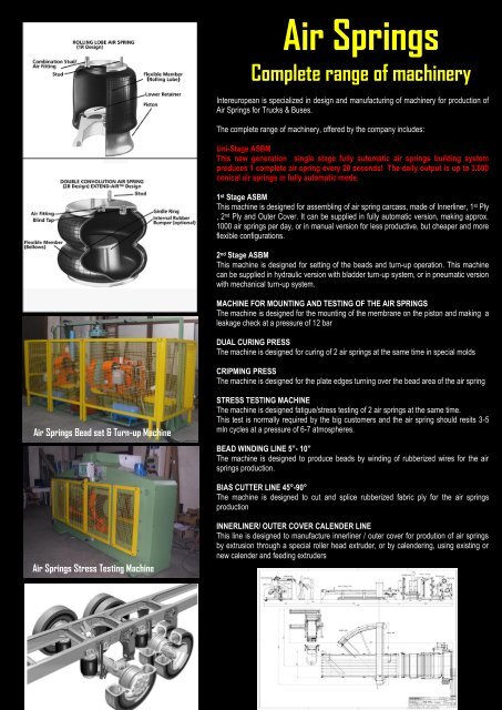 Air Springs - INTEREUROPEAN MACHINERY