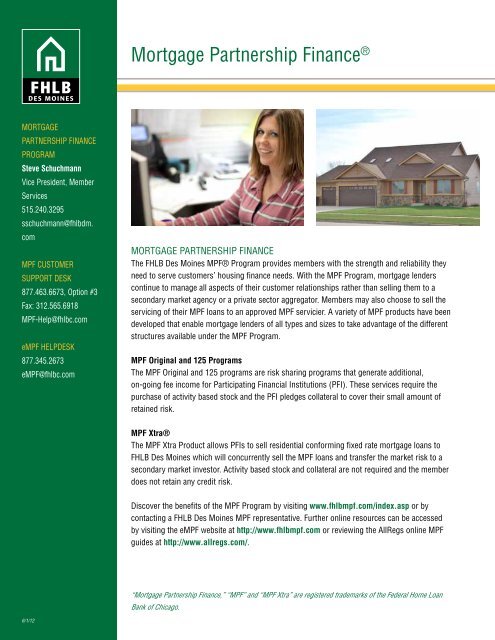 Product Brochures - Federal Home Loan Bank of Des Moines