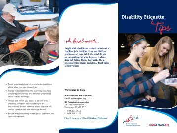 Etiquette tips brochure - SCI Information Database