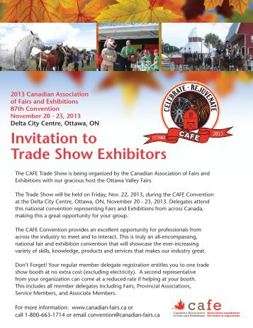 Trade Show Exhibitor Registration - Canadian Association of Fairs ...