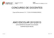 CONCURSO DE DOCENTES ANO ESCOLAR 2012/2013 - Fenprof