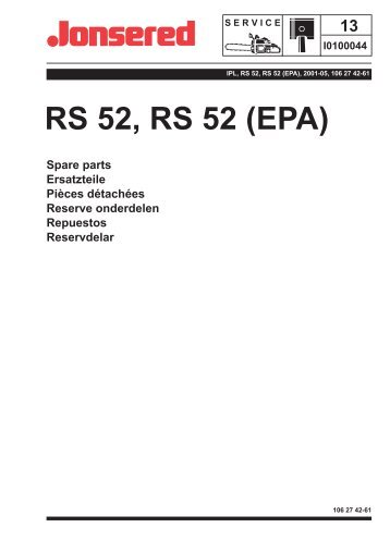 IPL, RS52, RS52 EPA, 2001-05, Clearing Saw - Jonsered