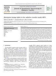 Absorption lookup tables in the radiative transfer model ARTS - SAT