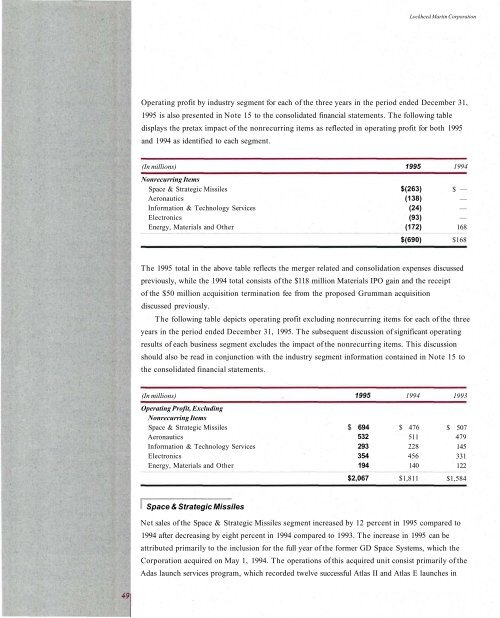 1995 Annual Report - Lockheed Martin