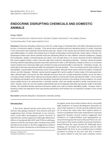 endocrine disrupting chemicals and domestic animals - Slovenian ...