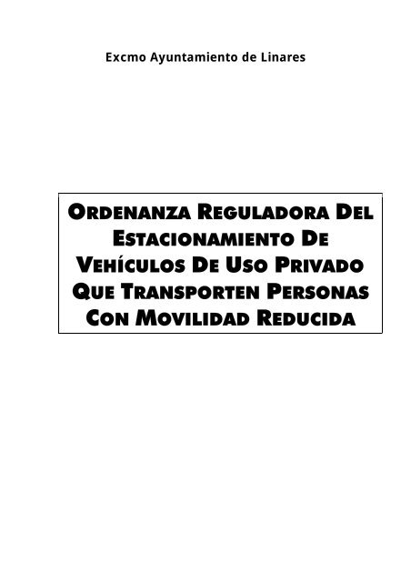 estacionamiento de vehÃ­culos de - Ayuntamiento de Linares