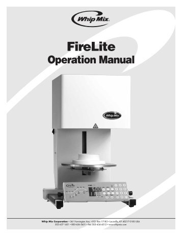 FireLite Instruction Manual - Whip Mix
