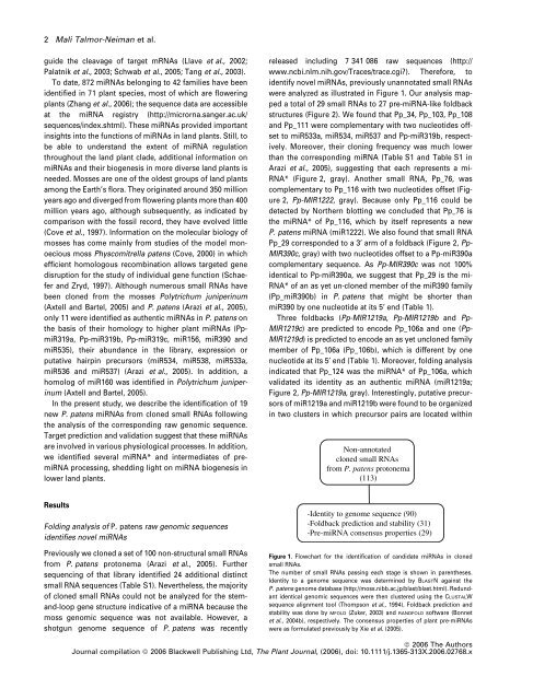 Novel micro-RNAs and intermediates of micro-RNA biogenesis from ...