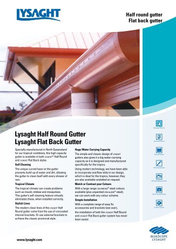 Lysaght Half Round Gutter Lysaght Flat Back Gutter - BlueScope Steel