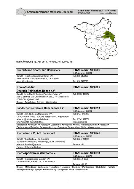 FN-Nummer - Reiten in Berlin und Brandenburg