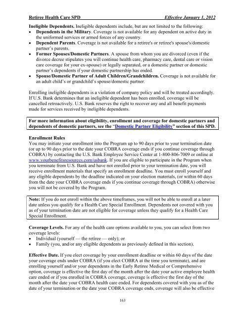 The eligibility and enrollment rules for the U