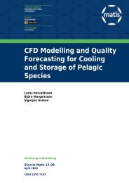 CFD Modelling and Quality Forecasting for Cooling and ... - Matís