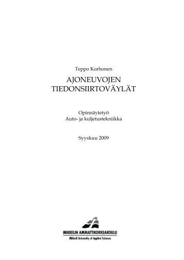 AJONEUVOJEN TIEDONSIIRTOVÄYLÄT - Theseus