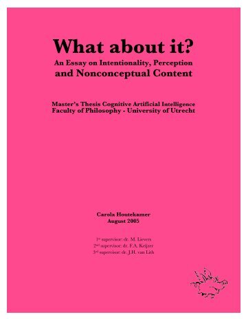 What about it? An Essay on Intentionality, Perception and ...