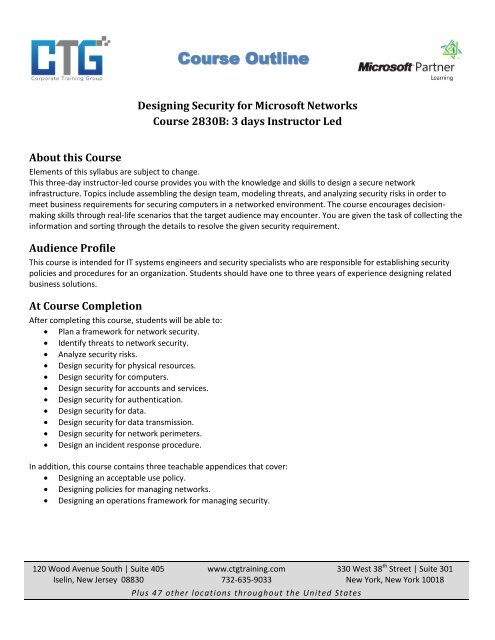 New CTG Course Outline Template