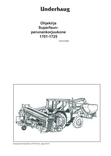 Ohjekirja Superfaun- perunankorjuukone 1701-1725 - TKS AS