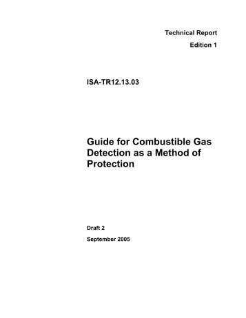Guide for Combustible Gas Detection as a Method of Protection