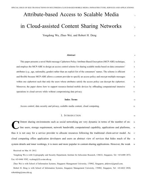 Attribute Based Access To Scalable Media In Cloud Assisted A Star