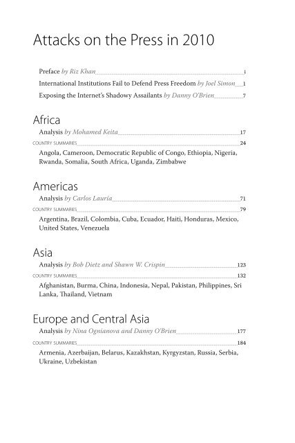 Attacks on the Press in 2010 - Committee to Protect Journalists