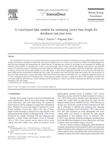 A voxel-based lidar method for estimating crown base height for ...