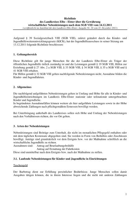 Rl Uber Die Gewahrung Wirtschaftlicher Nebenleistungen Nach Dem