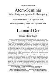 Atem-Seminar Leonard Orr - Ausbildungsinstitute.de