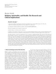 Review Article Religion, Spirituality, and Health: The Research and ...
