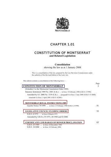 Constitution of Montserrat - Legal Department