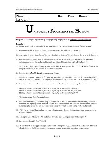 one dimensional motion lab report The lab also taught how to use the kinematic equations for two dimension motion, especially when the motion has a velocity at an angle there are a few possible. one dimensional motion lab report The lab also taught how to use the kinematic equations for two dimension motion, especially when the motion has a velocity at an angle there are a few possible.