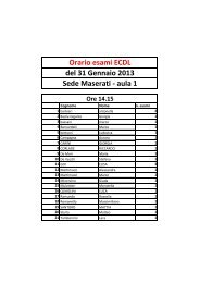 Orario esami ECDL del 31 Gennaio 2013 Sede Maserati - aula 1