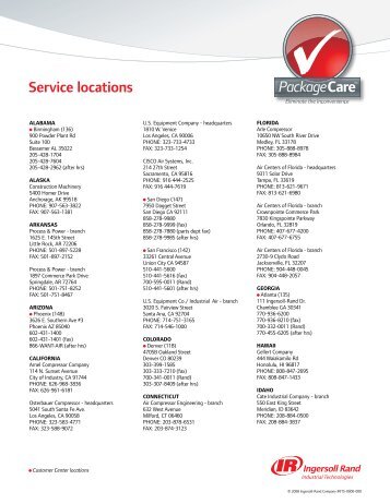 Service locations - Ingersoll Rand