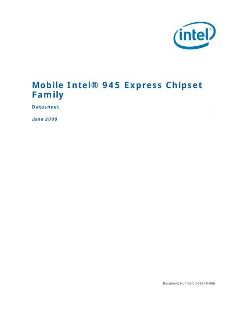 Mobile Intel® 945 Express Chipset Family