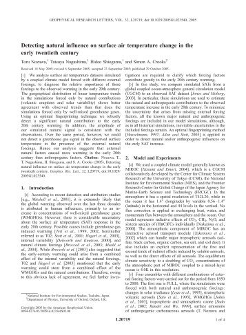 Detecting natural influence on surface air temperature ... - IMAGe