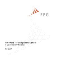 Industrielle Technologien und Verkehr - FFG 7. Rahmenprogramm