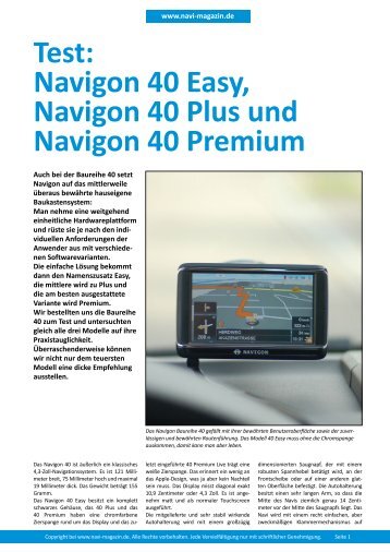 Test: Navigon 40 Easy, Navigon 40 Plus und Navigon  40 Premium