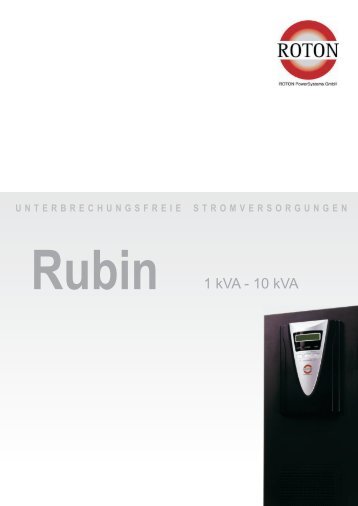Rubin Rubin T3 1 kVA bis 10 kVA - ROTON PowerSystems GmbH