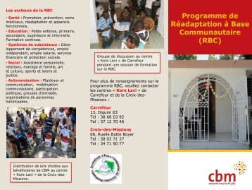 Programme de RÃ©adaptation Ã  Base Communautaire (RBC) - CBM